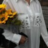 Embellished Oversized White Shirt